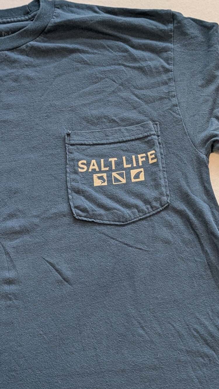 Salt Life Ocean to Ocean Way of the Waterman Graphic Pocket T-Shirt Medium - Picture 4 of 7